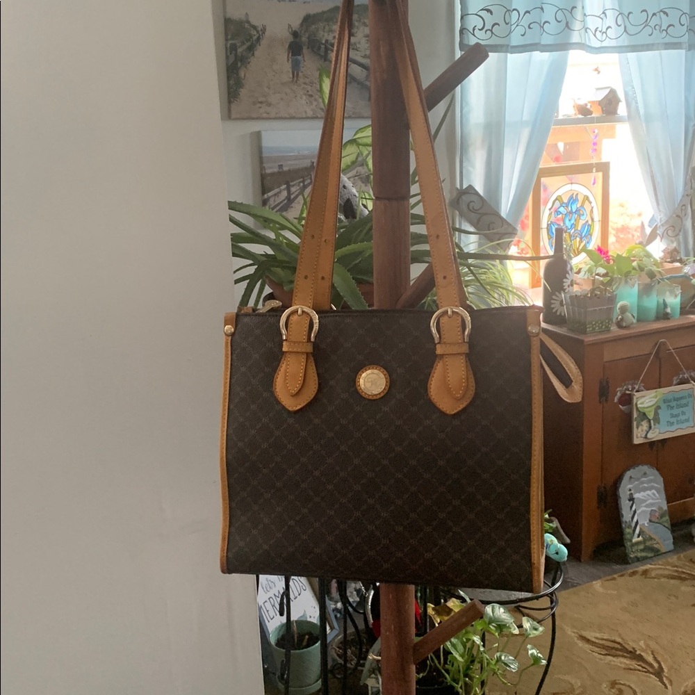 EUC Rioni Brown and tan Patterned Tote